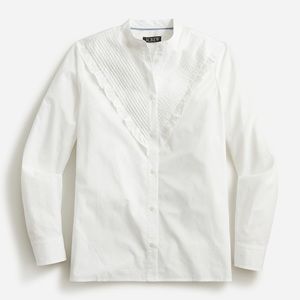 J. Crew Ruffle Trim Cotton Poplin Button Up Size 4